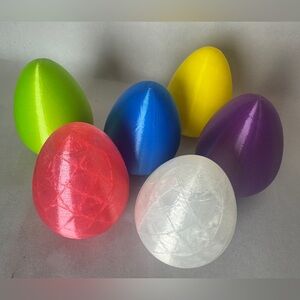 Elegant 3D Printed Easter Eggs – Colorful Decorative Set of 6